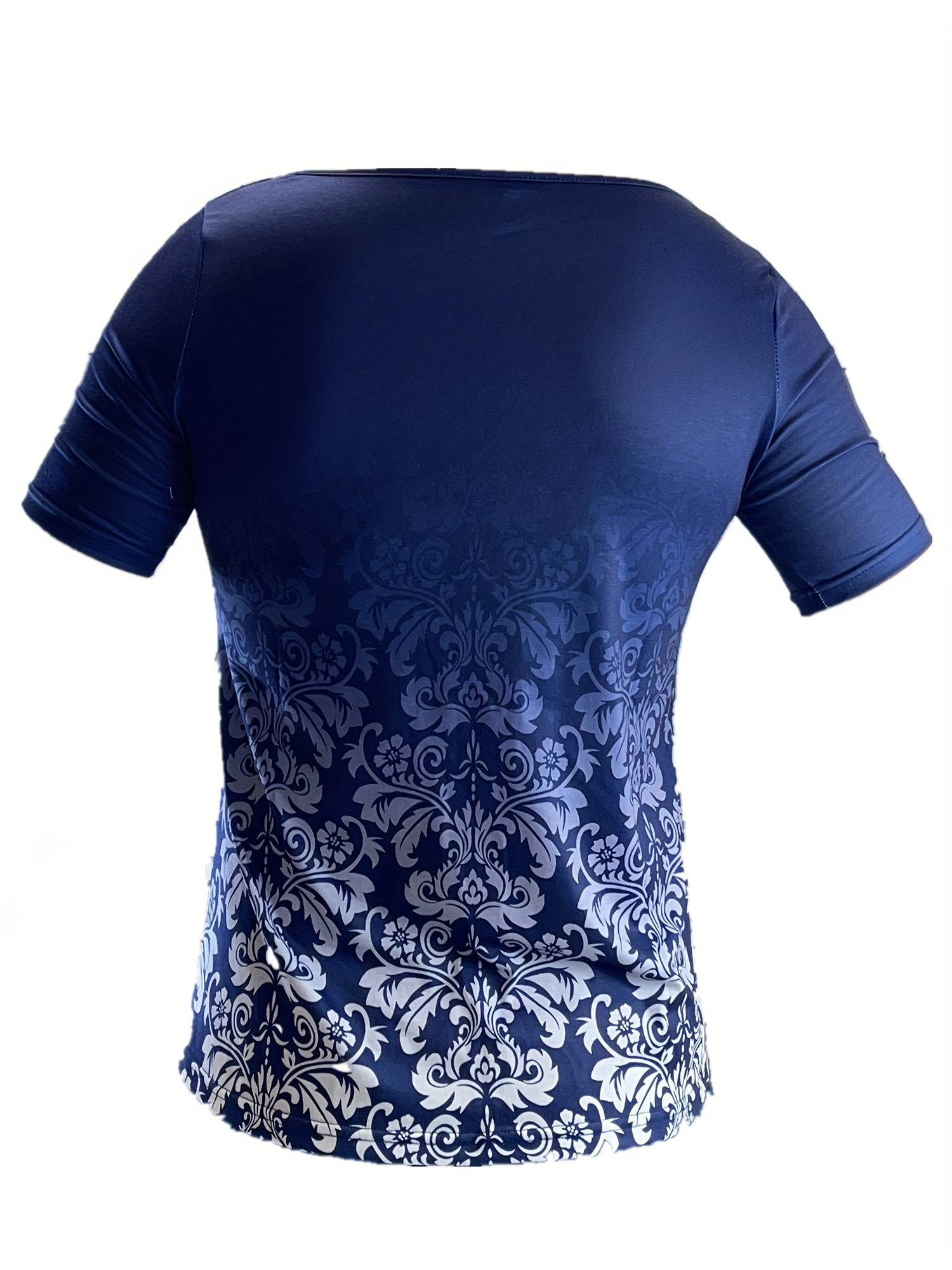 Floral Print Button Front T-Shirt