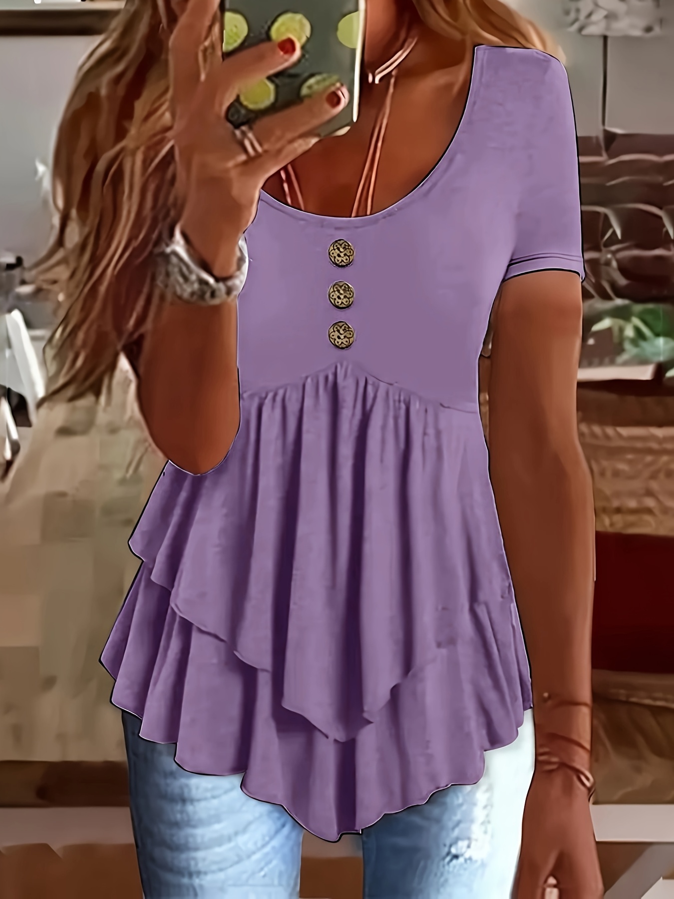 Women's Casual Short Sleeve Crew Neck T-Shirt