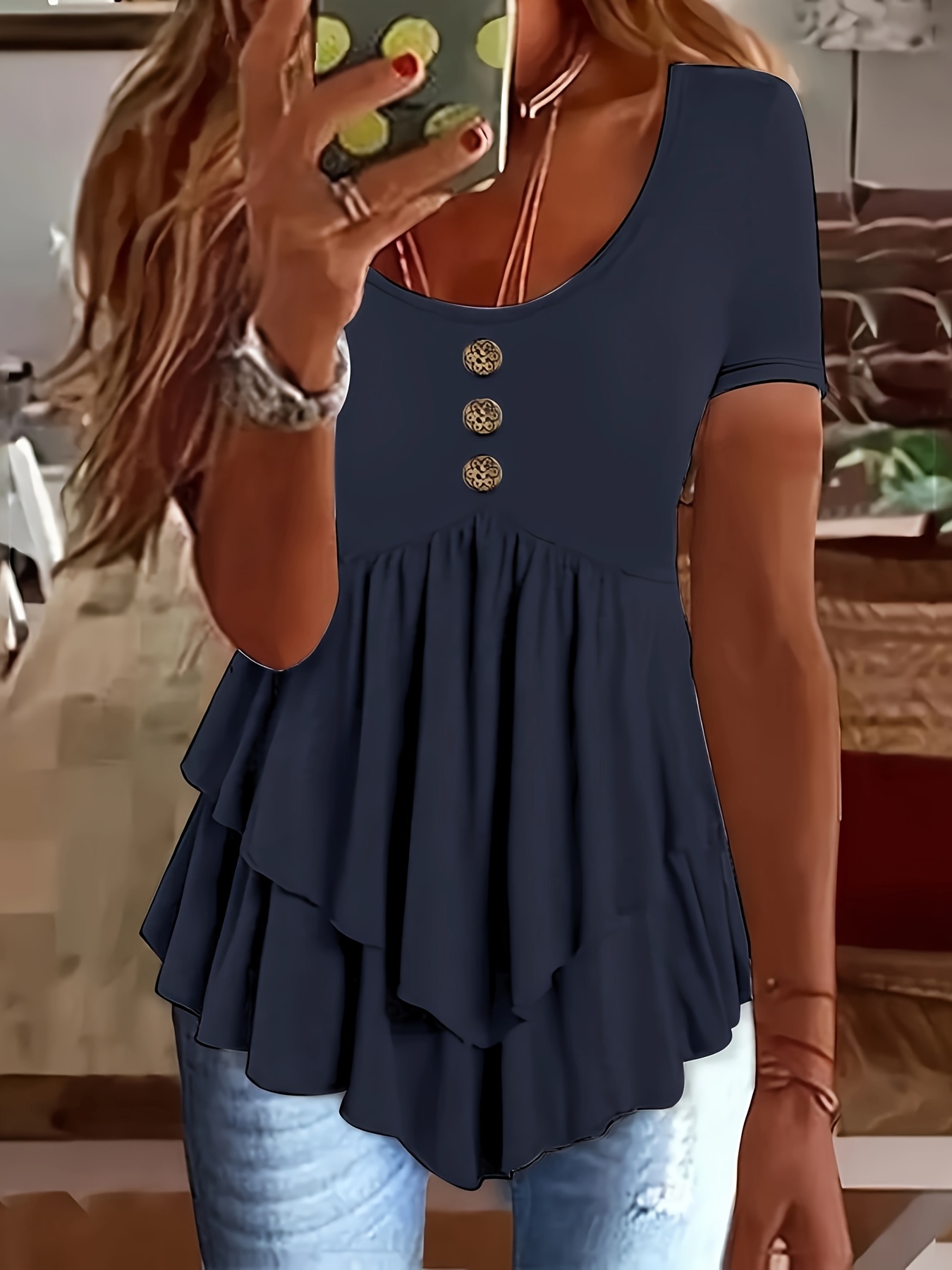 Women's Casual Short Sleeve Crew Neck T-Shirt