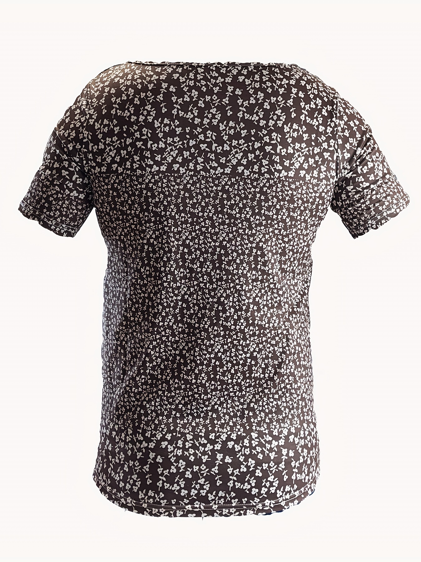 Floral Print Button Front T-Shirt