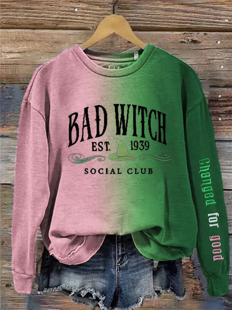Movie Inspired Witch & Princess Contrast Gradient Sweatshirt