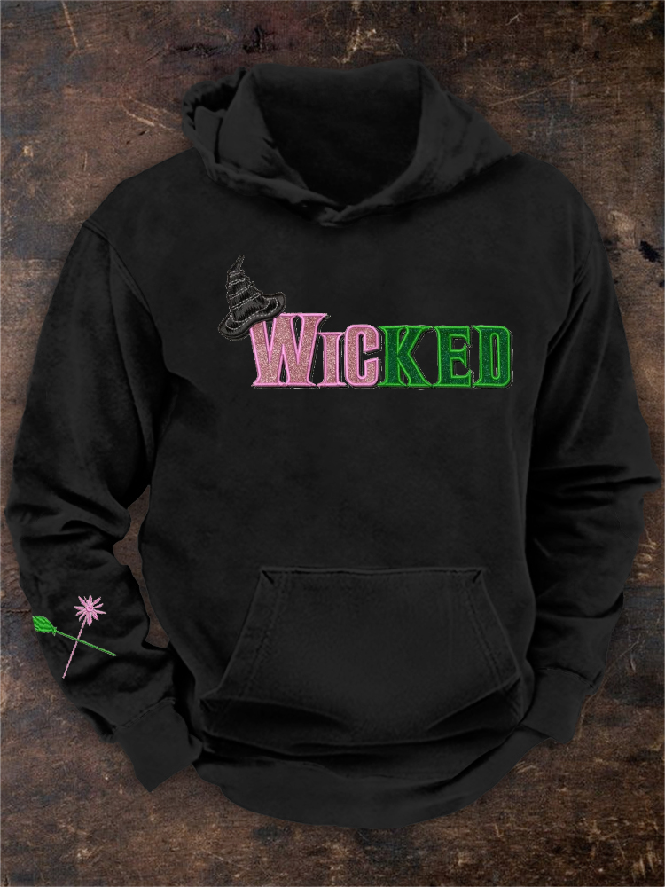 Men's Movie Inspired Witch & Princess Embroidered Hoodie