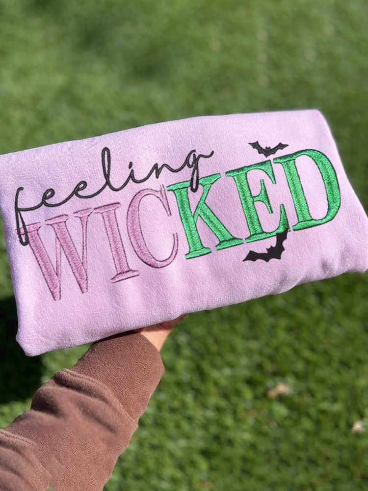 Witch Movie Inspired Hand Embroidered Women's Long Sleeve Sweatshirt