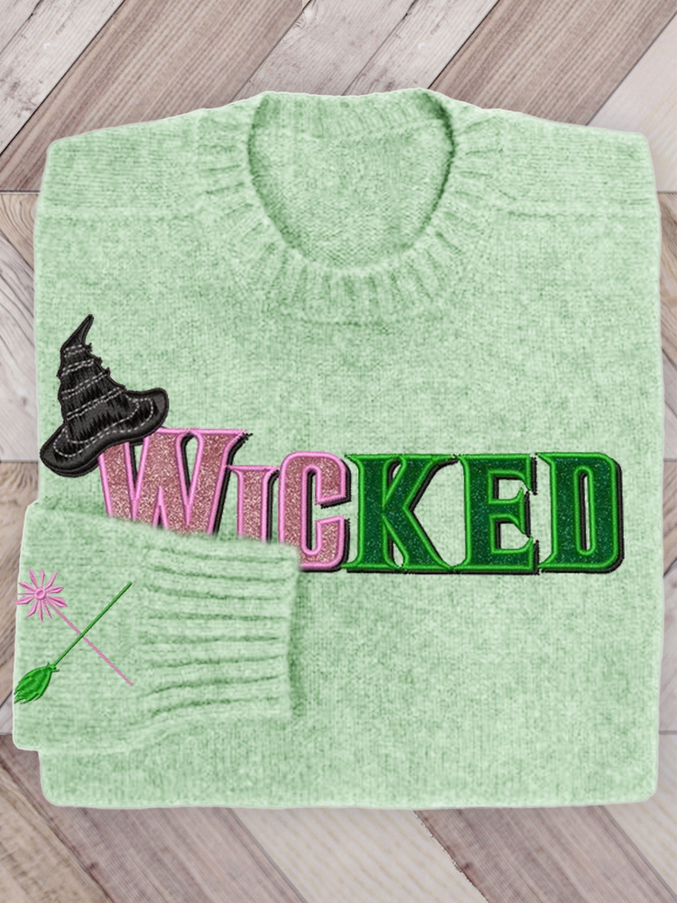 Movie Inspired Witch & Princess Embroidered Cozy Sweater