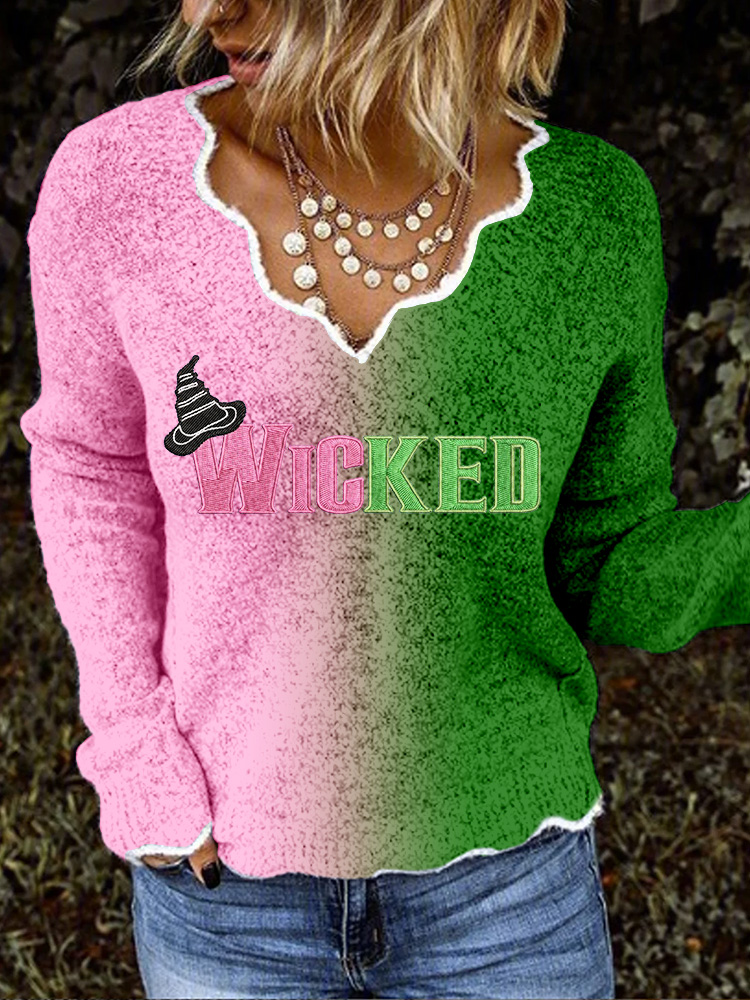 Musical Movie Inspired Embroidered Cozy Sweater