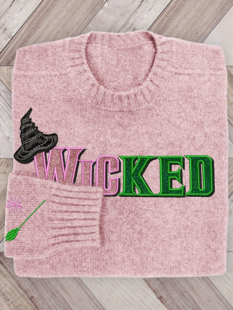 Movie Inspired Witch & Princess Embroidered Cozy Sweater