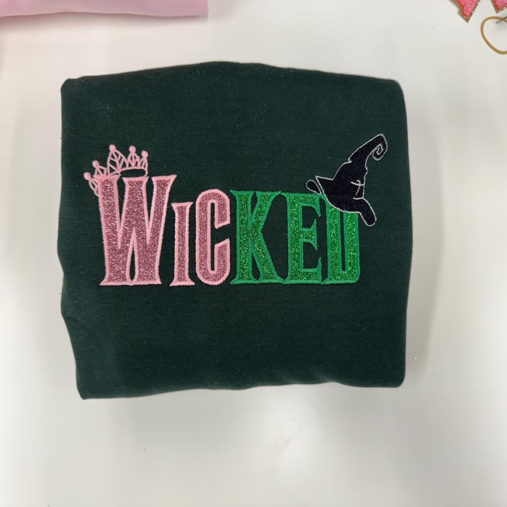 Glitter Embroidered Sweatshirt - Gift for Wick