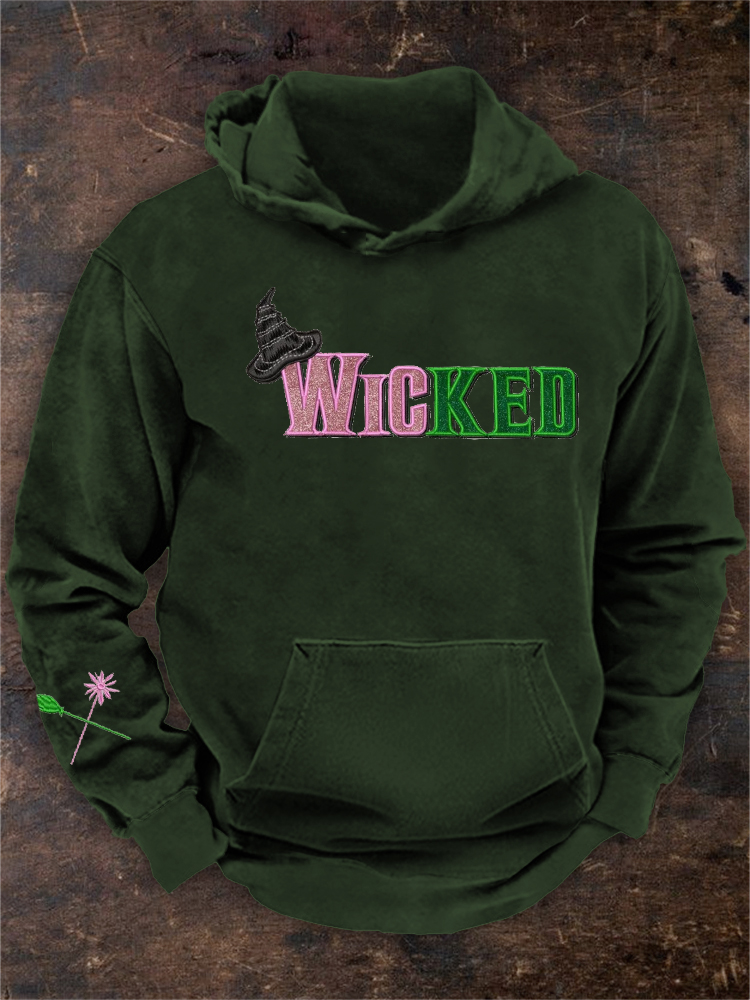 Men's Movie Inspired Witch & Princess Embroidered Hoodie