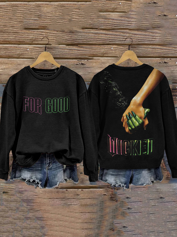 Movie Inspired Witch And Princess Print Casual Sweatshirt