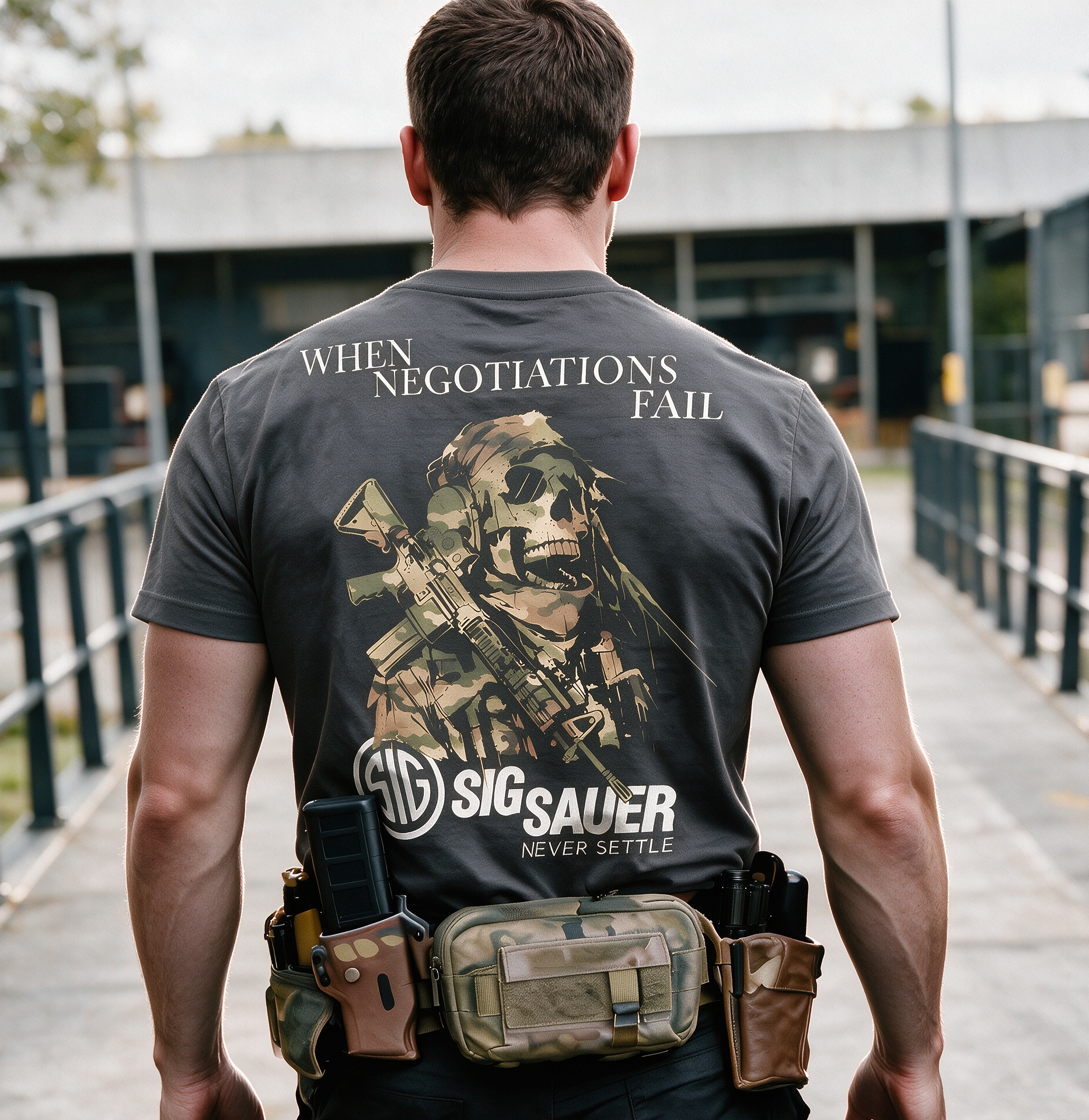  When Negotiations Fall Printed Men's T-Shirt