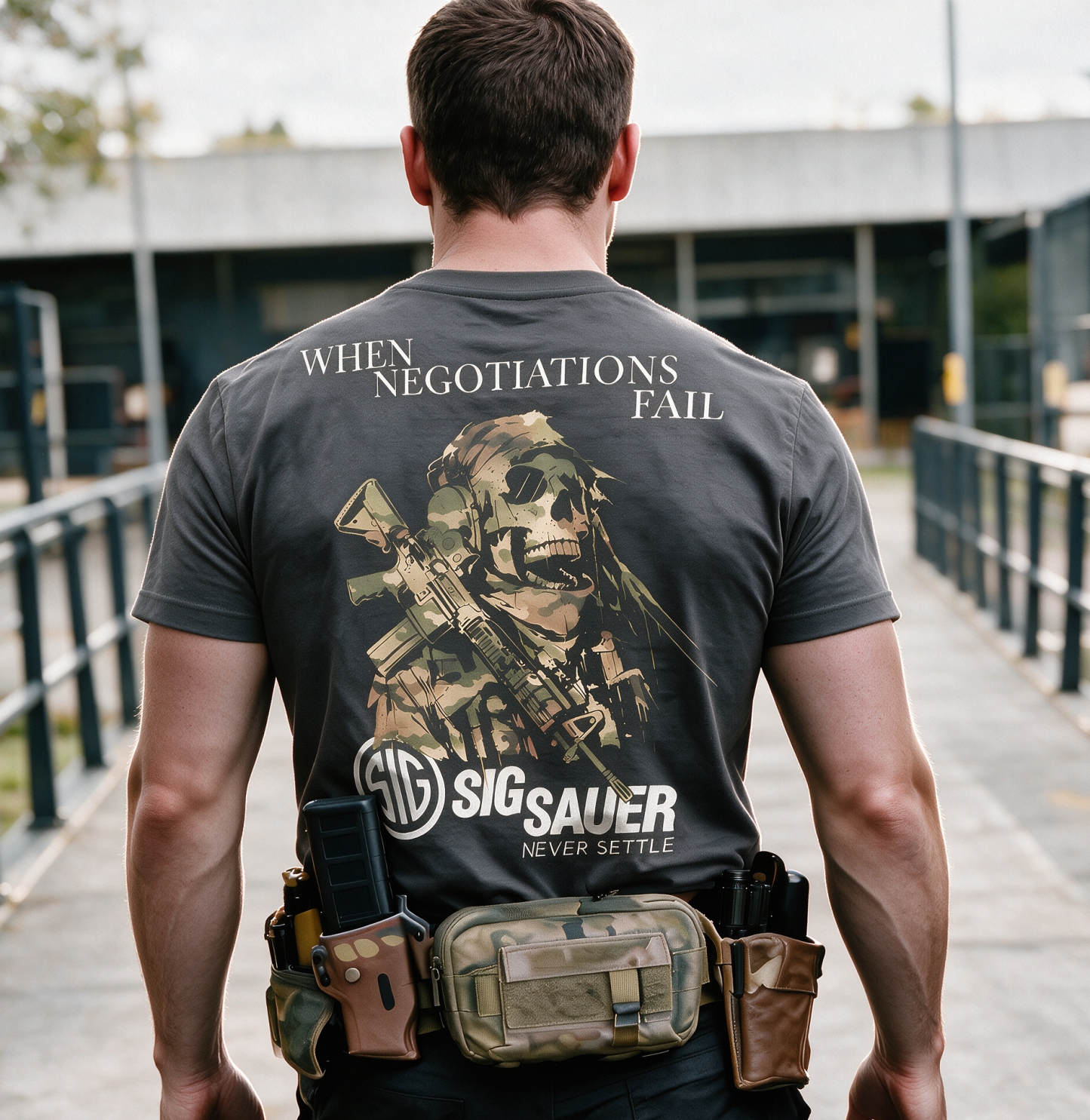  When Negotiations Fall Printed Men's T-Shirt