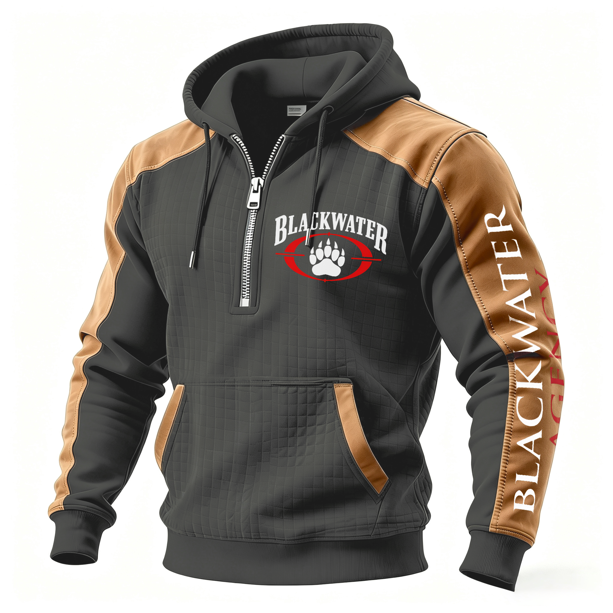  Agency Printed Fleece-lined Unisex Color-Blocked Hoodie