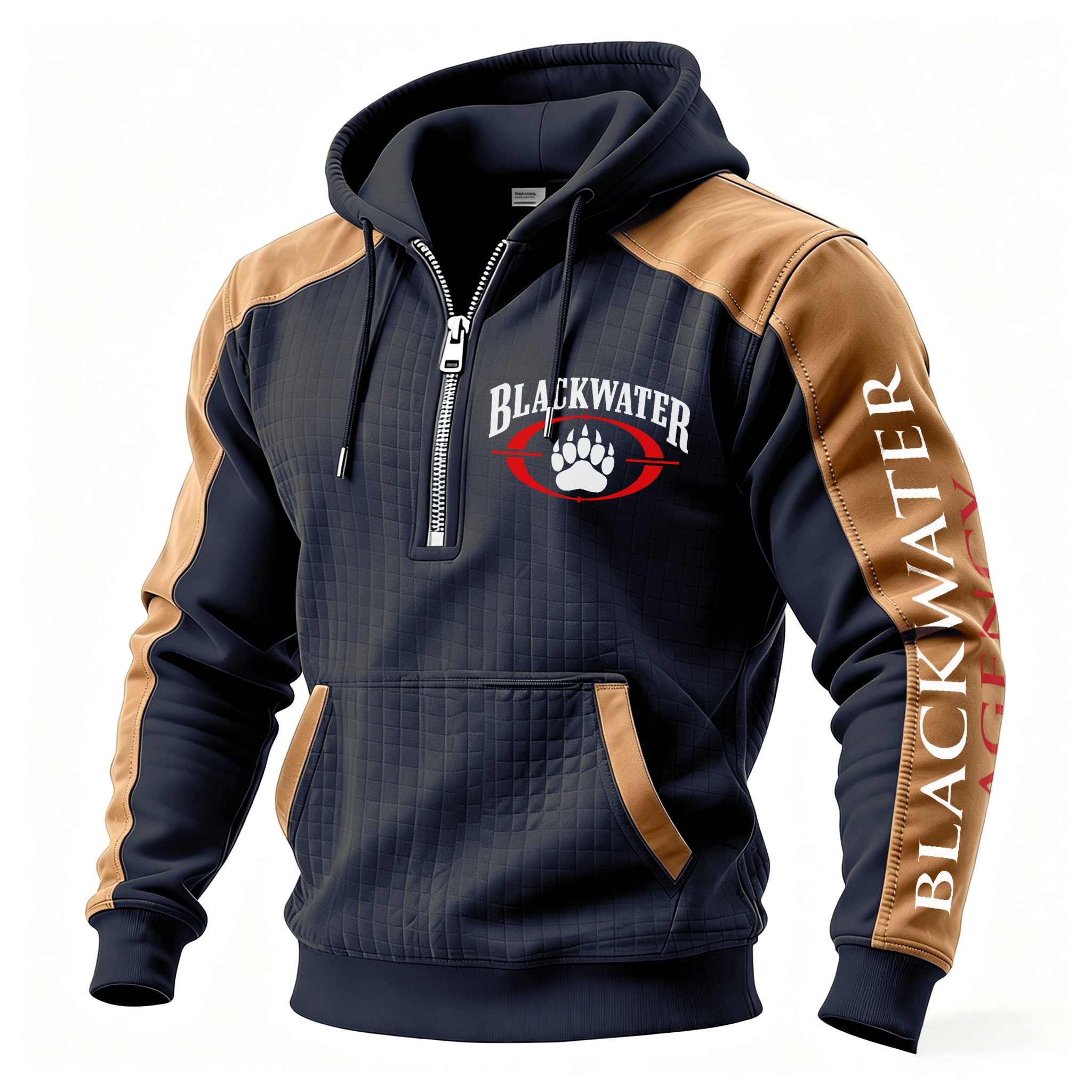  Agency Printed Fleece-lined Unisex Color-Blocked Hoodie