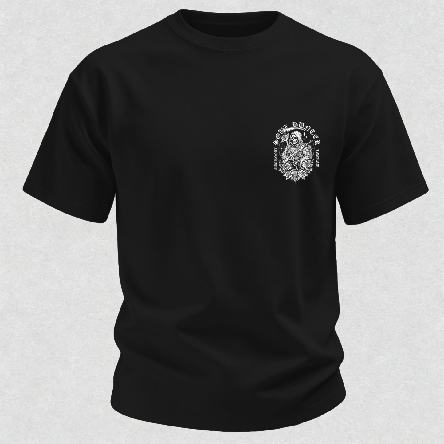 Grim Reaper With Gun Printed Men's T-Shirt