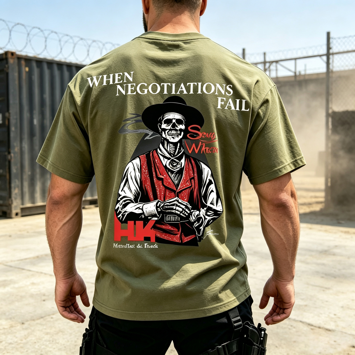  Say When Negotiations Fail Printed Men's T-Shirt
