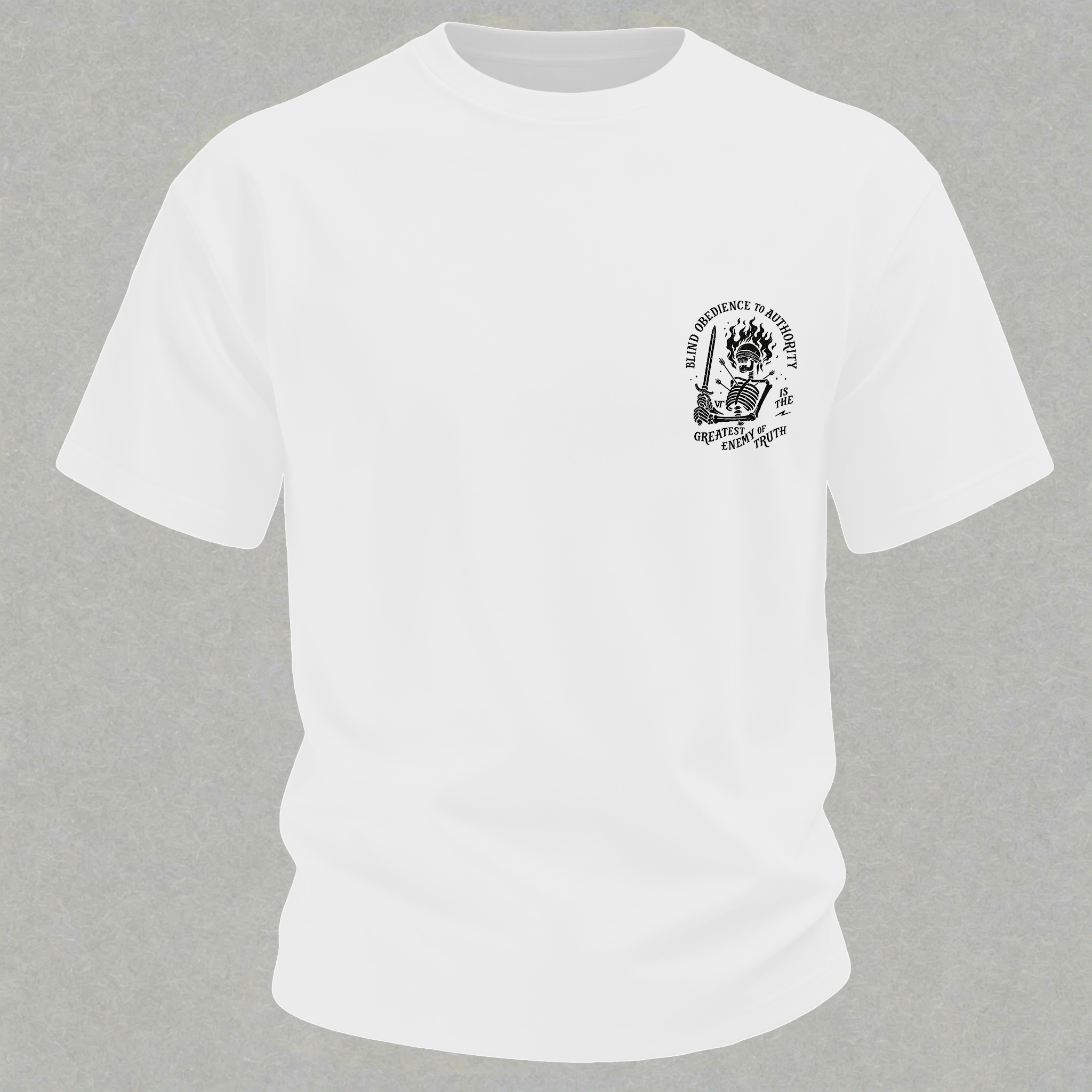 Skull Blind Obedience to Authority Is the Greatest Enemy of Truth Graphic T-Shirt