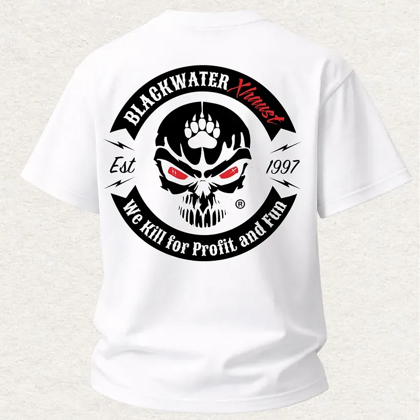 Blackwater We Kill for Profit and Fun Printed Men's T-Shirt