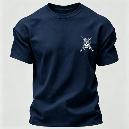 Men’s MISFIT No Compromise Tactical Skull Helmet NVG Rifle Graphic Tee Back Print T Shirt