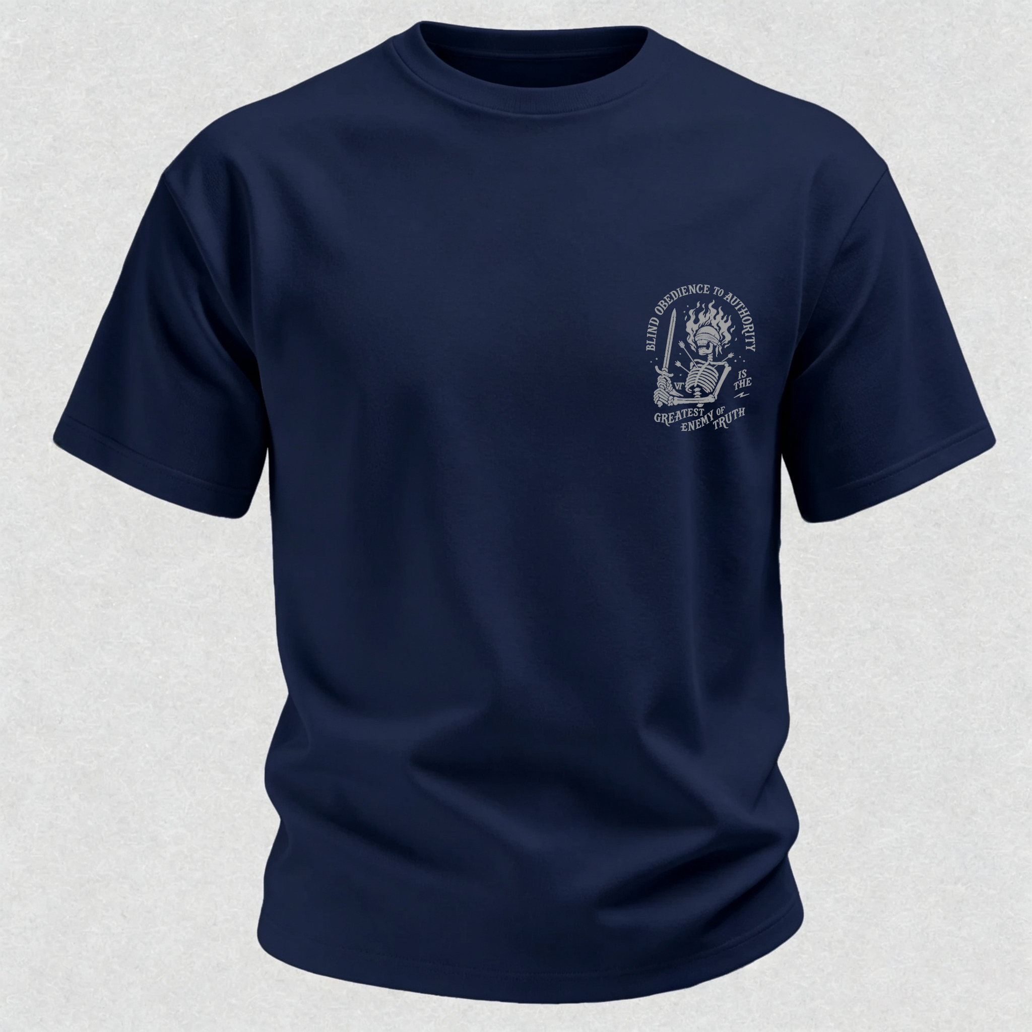 Skull Blind Obedience to Authority Is the Greatest Enemy of Truth Graphic T-Shirt