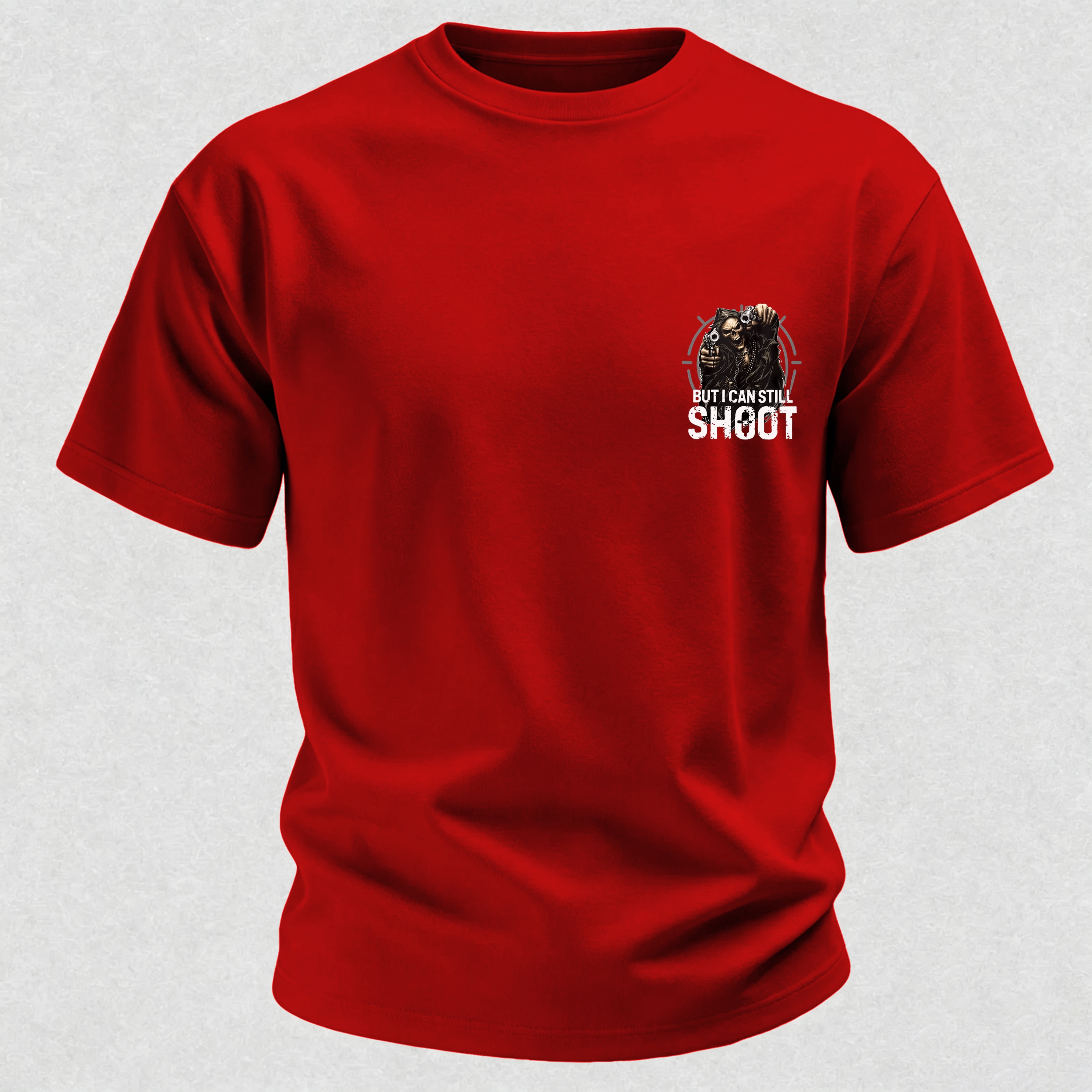 Too Old to Fight Too Slow to Run But I Can Still Shoot Pretty Good Printed Men's T-Shirt