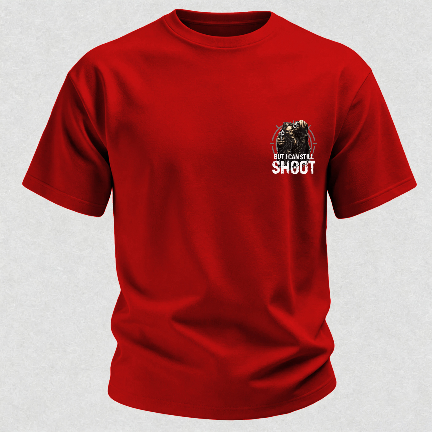 Too Old to Fight Too Slow to Run But I Can Still Shoot Pretty Good Printed Men's T-Shirt
