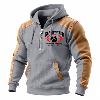 Danger stay 100 meters back or you will be shot Printed Fleece-lined Unisex Color-Blocked Hoodie