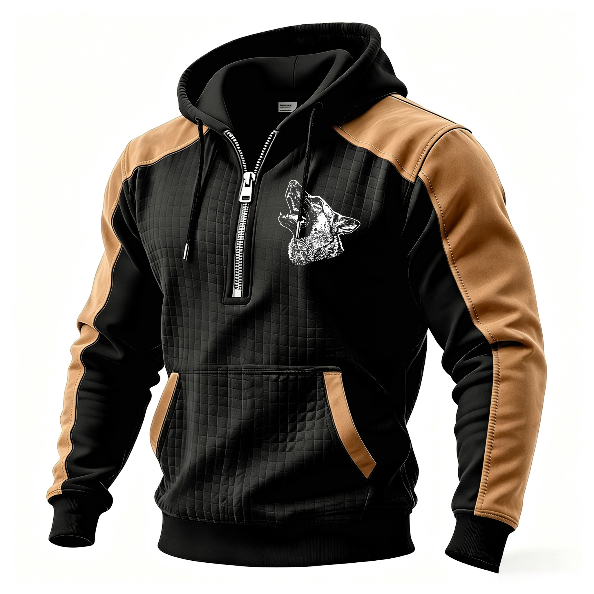 K9 Handler Train with Purpose Printed Fleece-lined Unisex Color-Blocked Hoodie