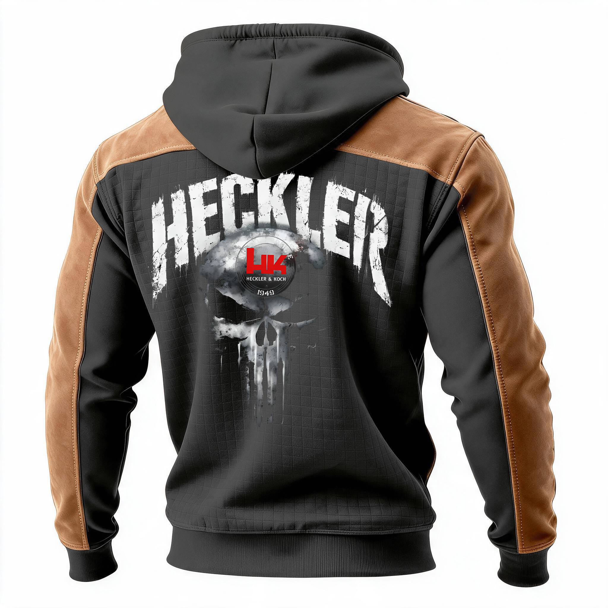 HK Printed Fleece-lined Unisex Color-Blocked Hoodie