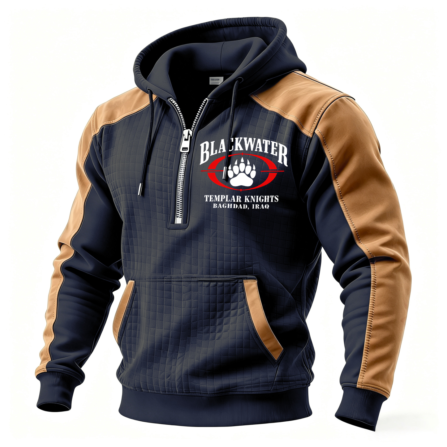 Danger stay 100 meters back or you will be shot Printed Fleece-lined Unisex Color-Blocked Hoodie