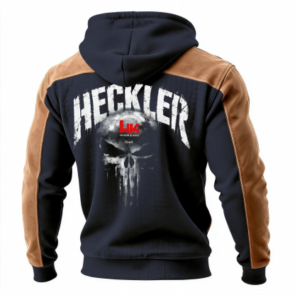 HK Printed Fleece-lined Unisex Color-Blocked Hoodie