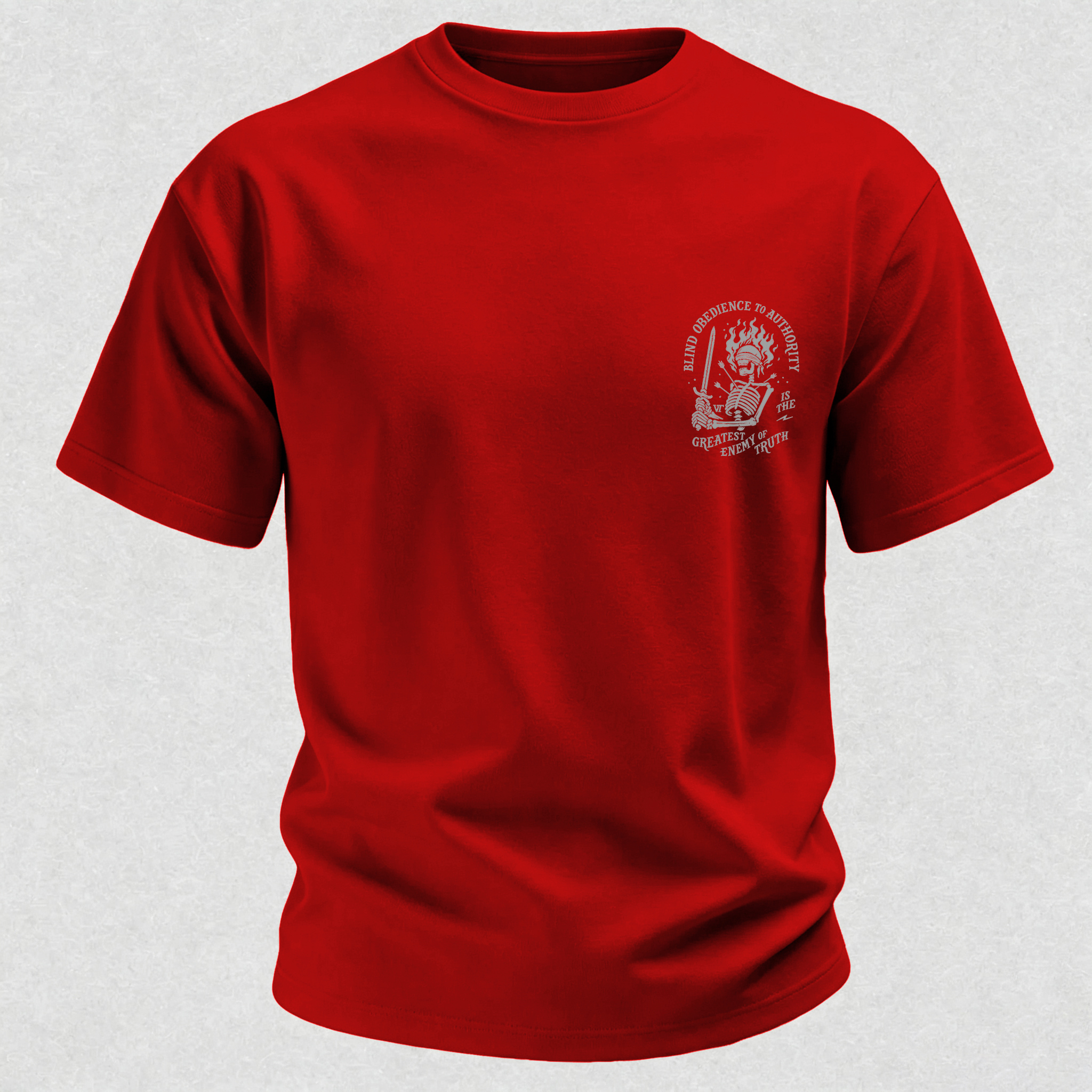 Skull Blind Obedience to Authority Is the Greatest Enemy of Truth Graphic T-Shirt