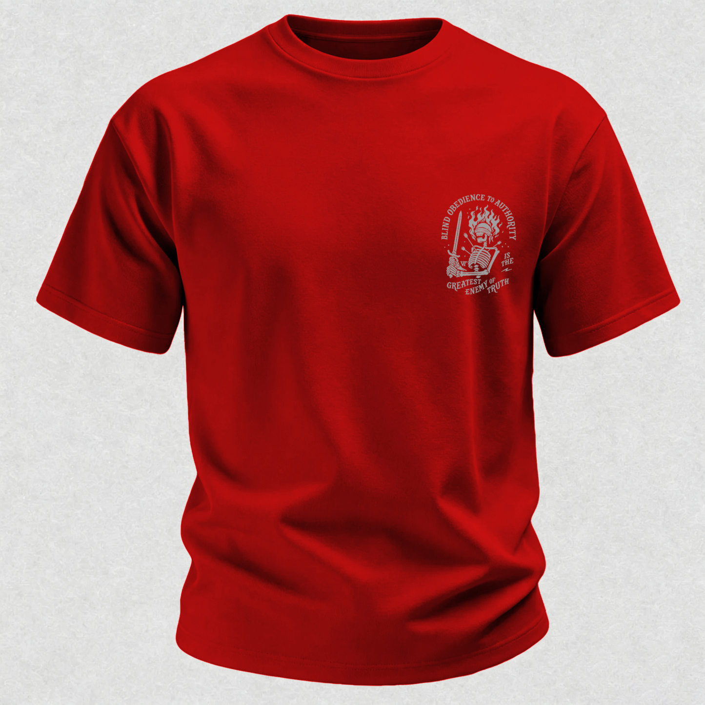 Skull Blind Obedience to Authority Is the Greatest Enemy of Truth Graphic T-Shirt