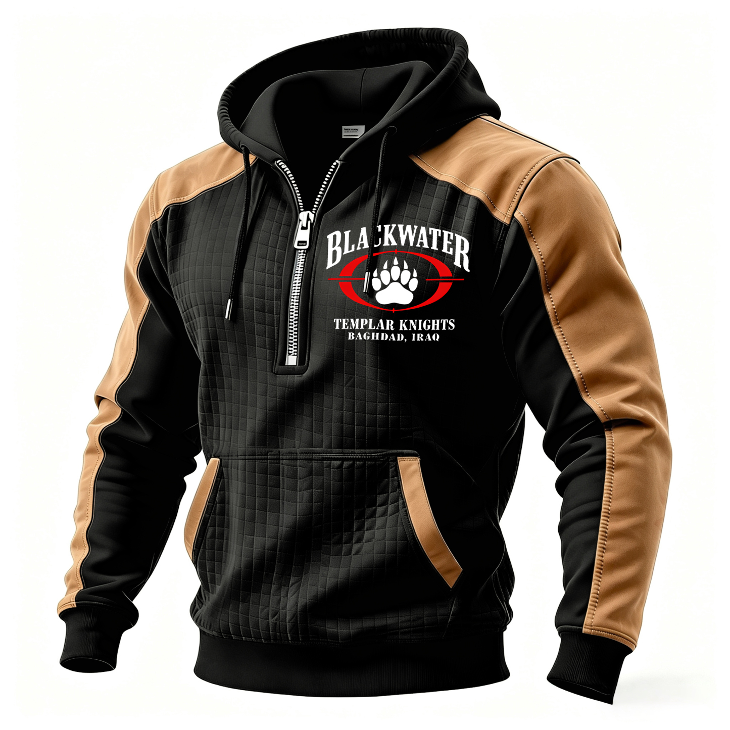 Danger stay 100 meters back or you will be shot Printed Fleece-lined Unisex Color-Blocked Hoodie