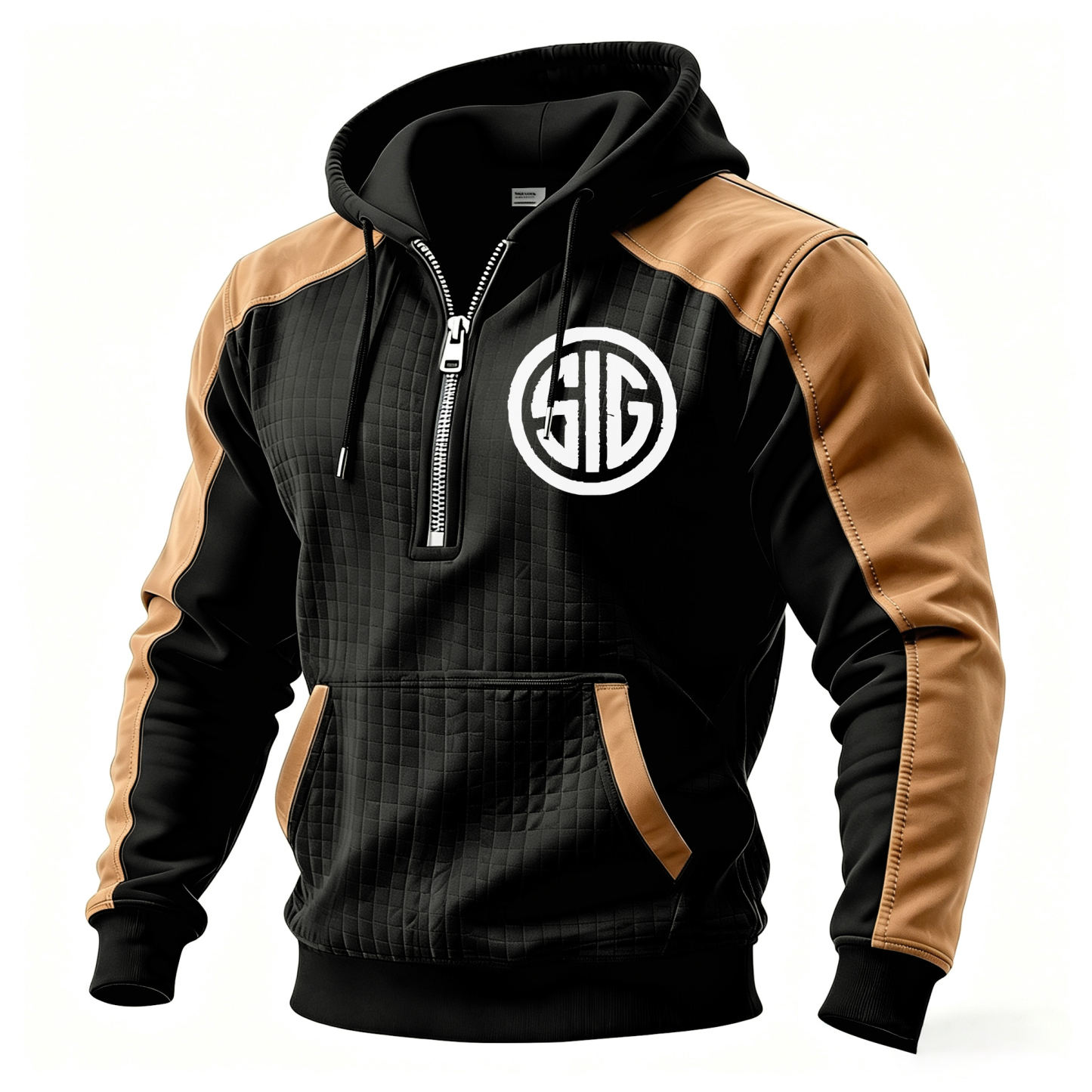 Skull Printed Fleece-lined Unisex Color-Blocked Hoodie