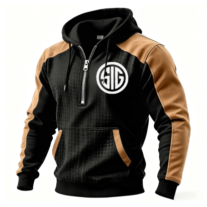 Skull Printed Fleece-lined Unisex Color-Blocked Hoodie