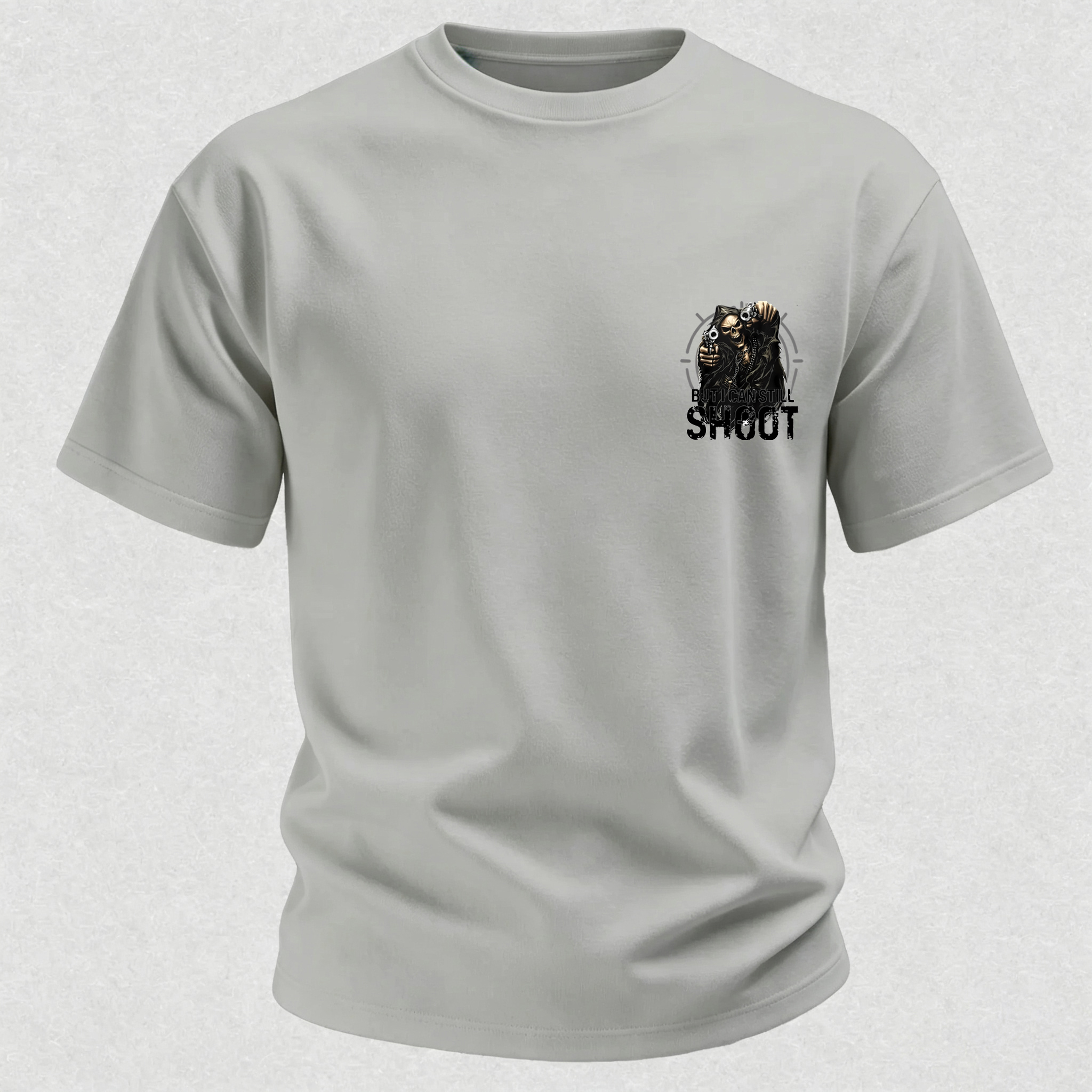 Too Old to Fight Too Slow to Run But I Can Still Shoot Pretty Good Printed Men's T-Shirt