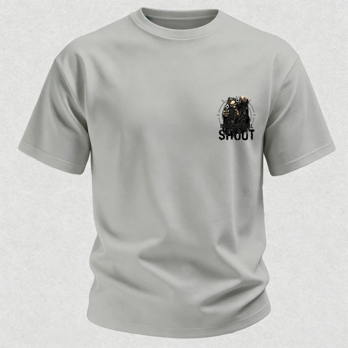 Too Old to Fight Too Slow to Run But I Can Still Shoot Pretty Good Printed Men's T-Shirt