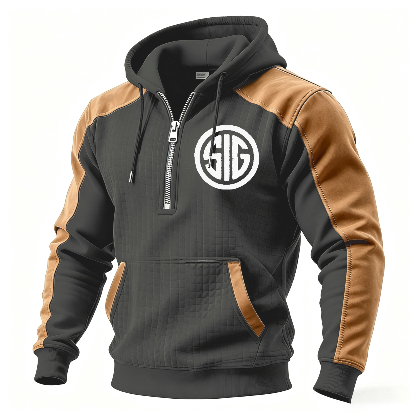 Skull Printed Fleece-lined Unisex Color-Blocked Hoodie