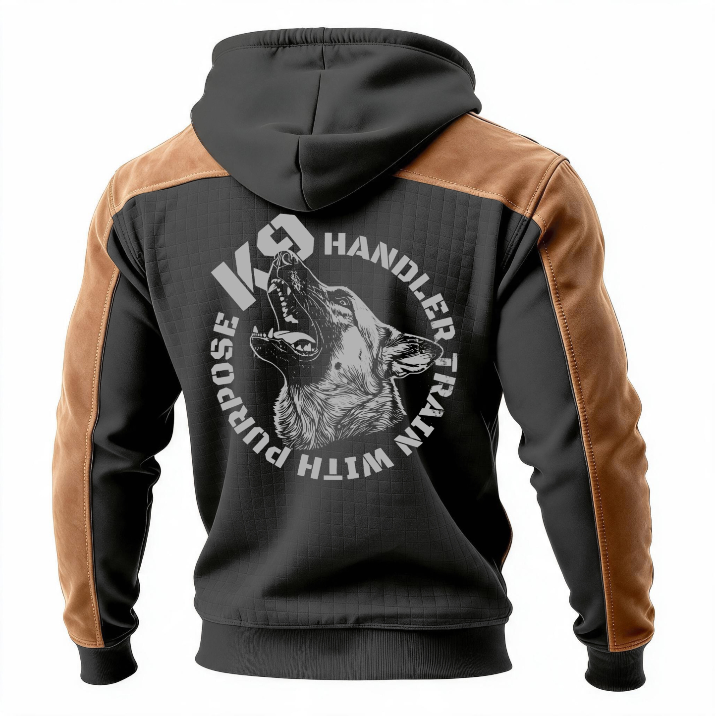 K9 Handler Train with Purpose Printed Fleece-lined Unisex Color-Blocked Hoodie