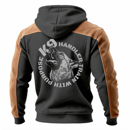 K9 Handler Train with Purpose Printed Fleece-lined Unisex Color-Blocked Hoodie