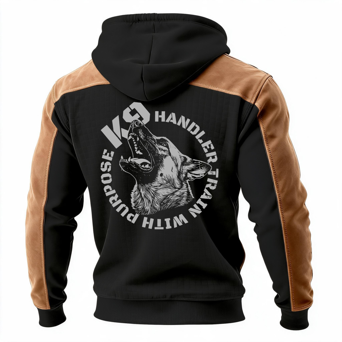 K9 Handler Train with Purpose Printed Fleece-lined Unisex Color-Blocked Hoodie
