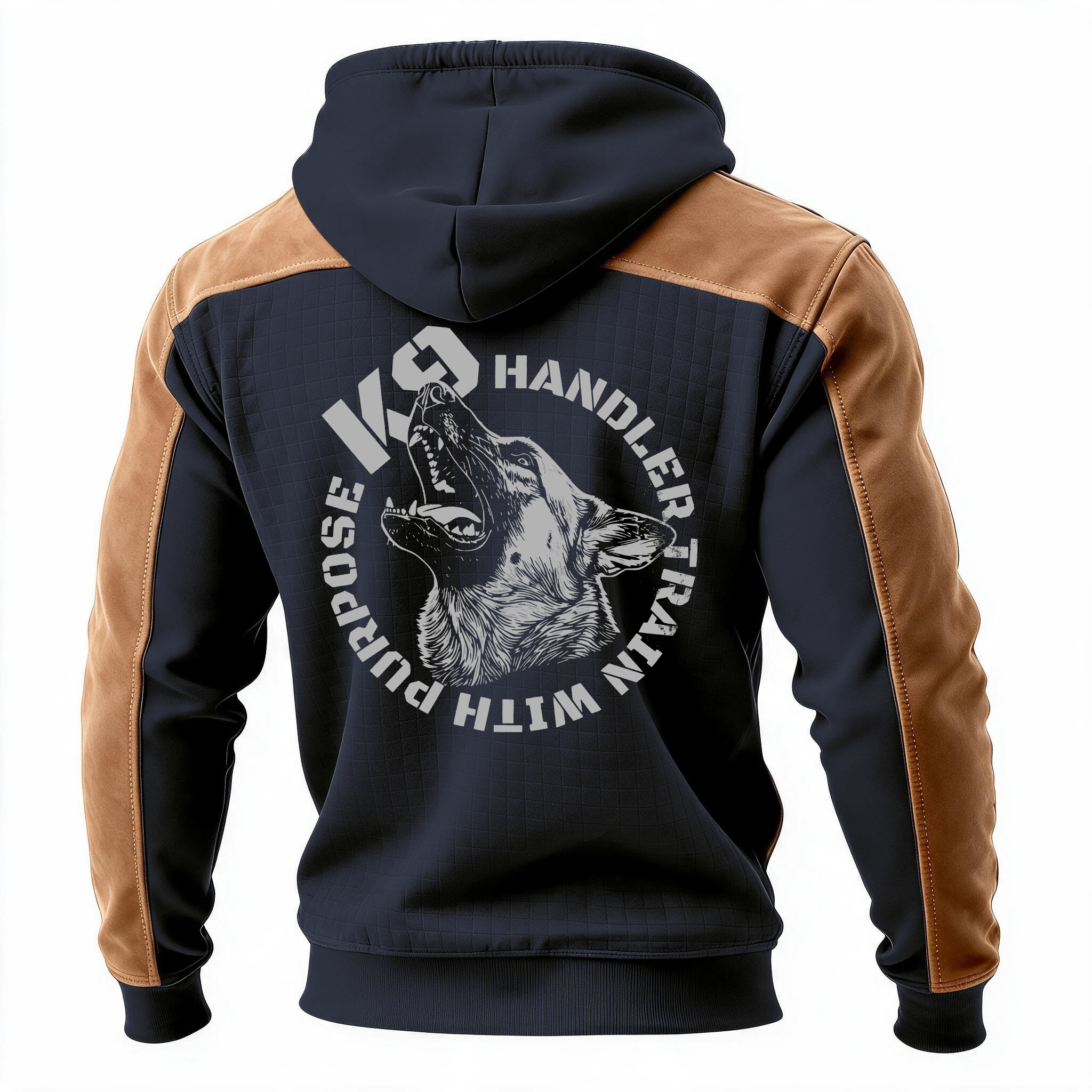 K9 Handler Train with Purpose Printed Fleece-lined Unisex Color-Blocked Hoodie