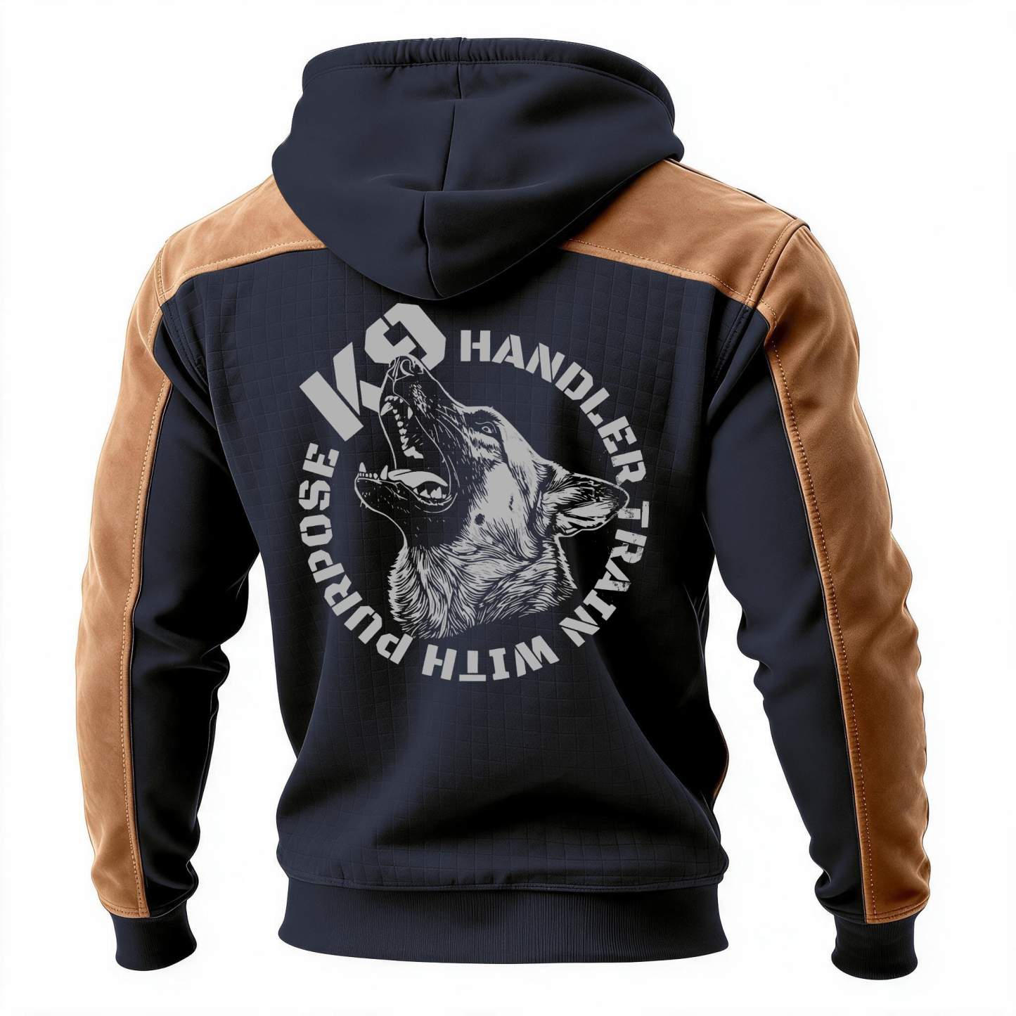 K9 Handler Train with Purpose Printed Fleece-lined Unisex Color-Blocked Hoodie