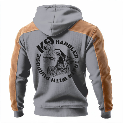 K9 Handler Train with Purpose Printed Fleece-lined Unisex Color-Blocked Hoodie