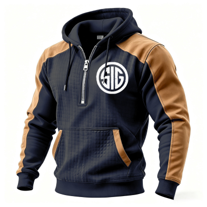 Skull Printed Fleece-lined Unisex Color-Blocked Hoodie