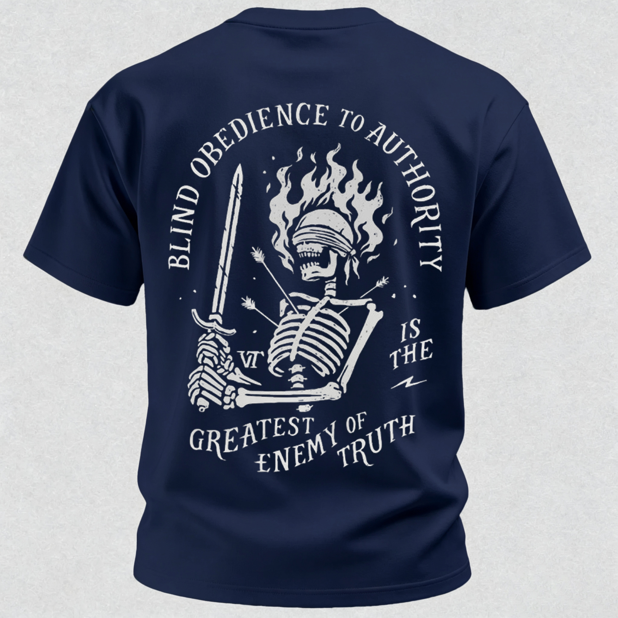Skull Blind Obedience to Authority Is the Greatest Enemy of Truth Graphic T-Shirt