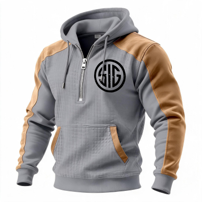 Skull Printed Fleece-lined Unisex Color-Blocked Hoodie