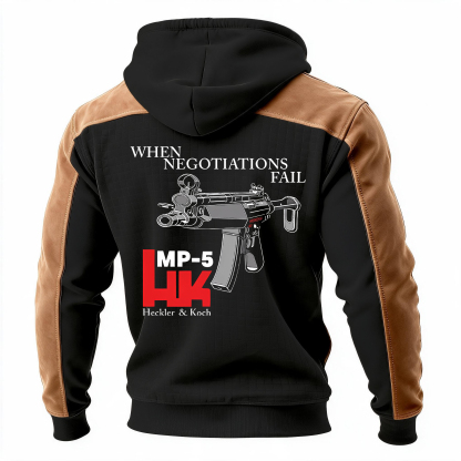 When Negotiations Fall Printed Printed Fleece-lined Unisex Color-Blocked Hoodie