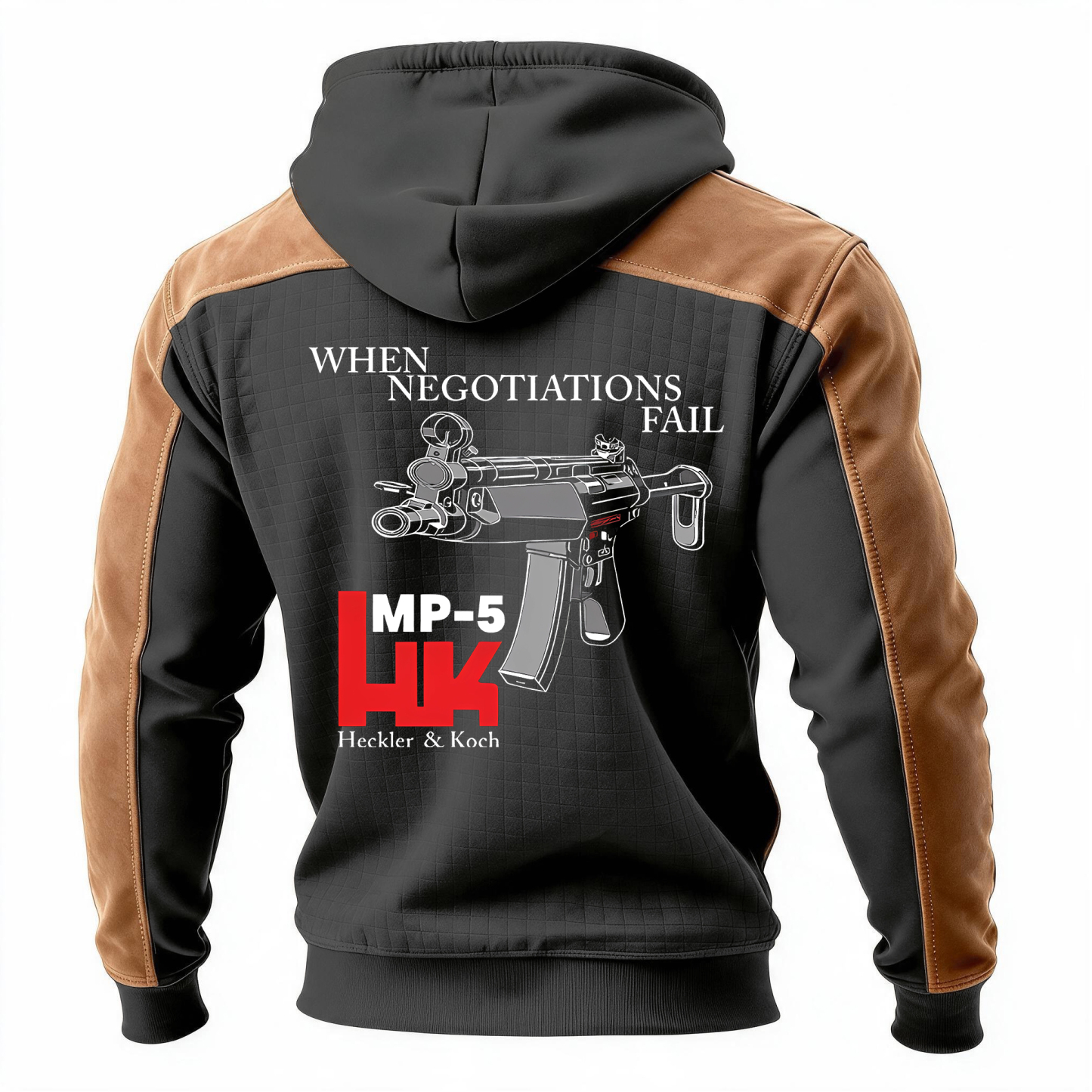 When Negotiations Fall Printed Printed Fleece-lined Unisex Color-Blocked Hoodie