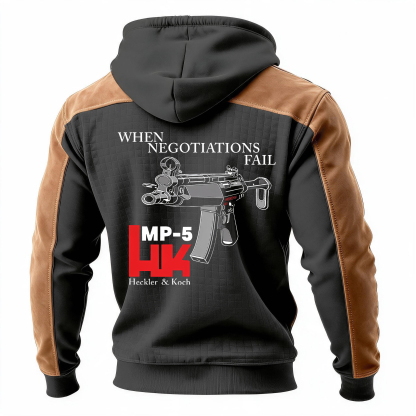 When Negotiations Fall Printed Printed Fleece-lined Unisex Color-Blocked Hoodie